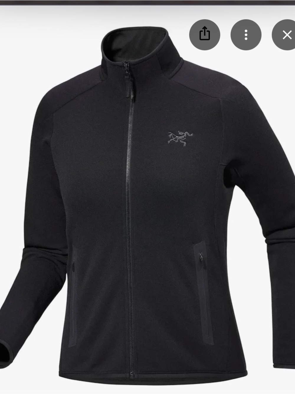 Women's Arcteryx Black Full‑Zip Fleece Jacket